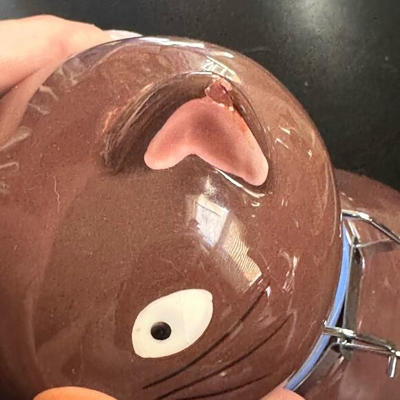 Boston Warehouse Vintage Brown Cat Treat Jar - Picture 4 of 5